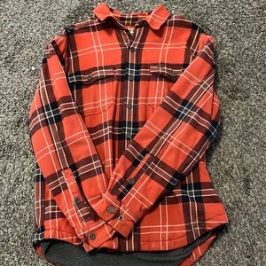 Deluth Flannel Jacket With Fleece Lining Orange Size Men’s Medium